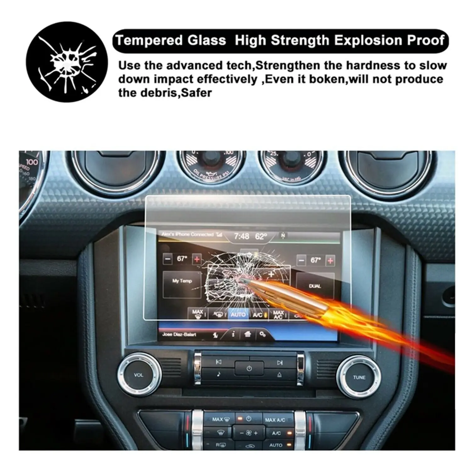 

Car Touchscreen Protector Tempered Glass Film 8inch For Ford Mustang 2021 Car radio GPS Navigation Interior accessories