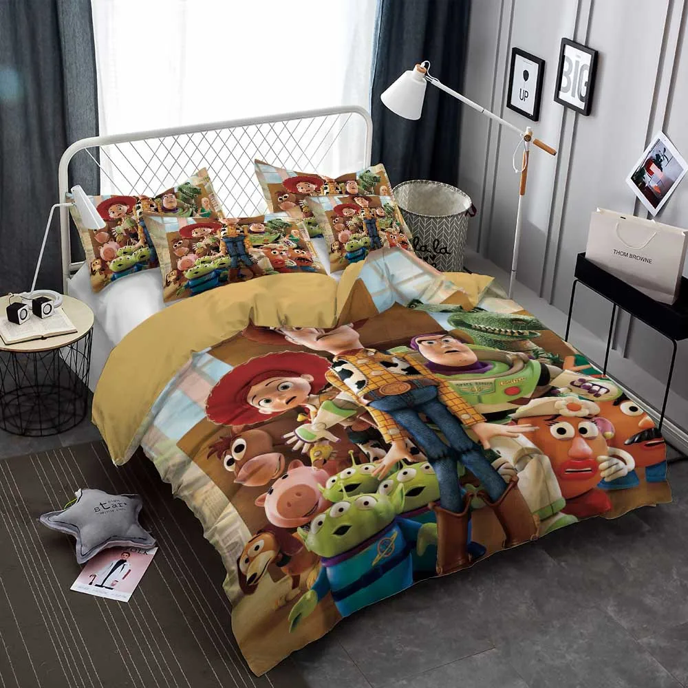 

Disney Toy Story Buzz Lightyear Bedding Set 3D Anime Duvet Cover Set Bedclothes 3pcs Children Home Textiles Bedroom Decoration
