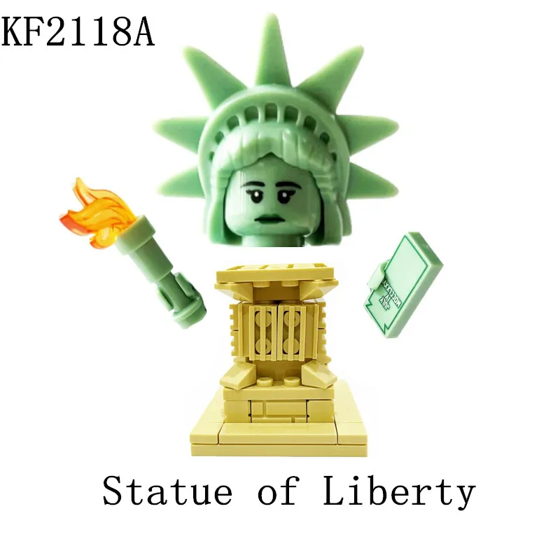 

Feleph Single KF2118A Статуя Свободы фигурка голова уличный пейзаж экшн строительные блоки кирпичи обучающие игрушки для детей подарок