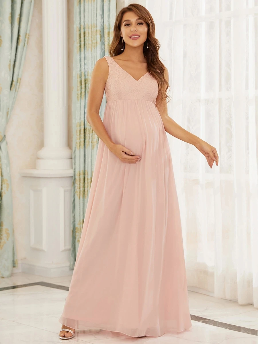 

Deep V Neck A Line Sleeveless Wholesale Maternity Dresses