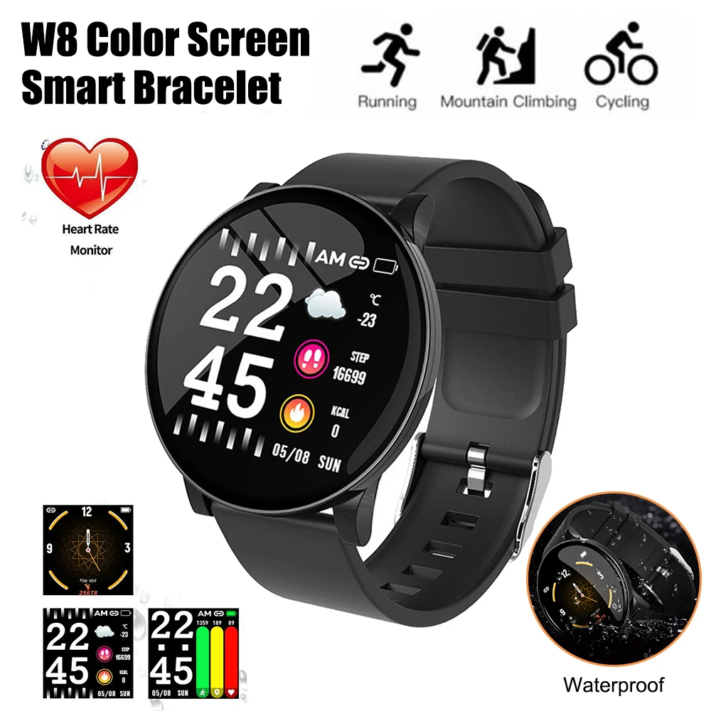 

Smart Watch Waterproof Color Screen Fitness Tracker Blood Pressure Heart Rate Monitor Watches For Adult