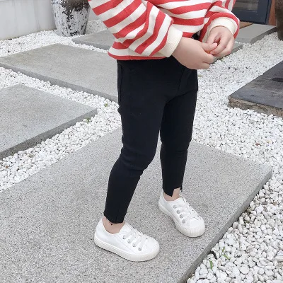 Брюки для маленьких девочек Осень-зима 2019 модные новые повседневные