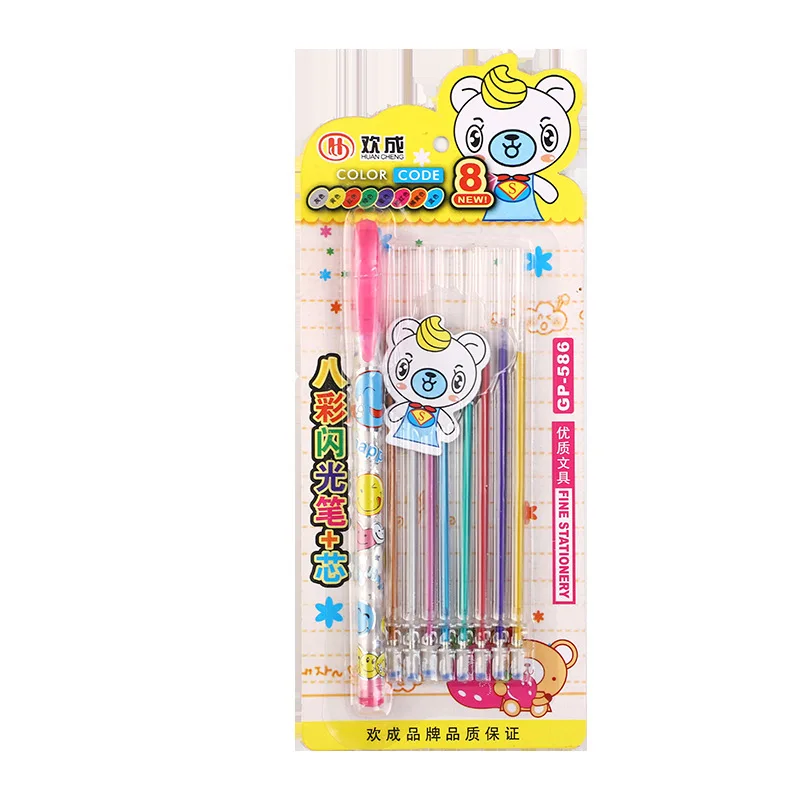 Оптовая продажа набор гелевых ручек большой емкости 2 ручки и 5 стержней