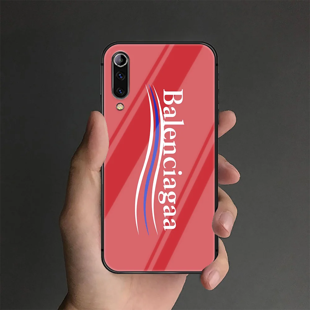 

French Luxury Brand Phone Tempered Glass Case Cover For Xiaomi Mi A3 Max3 Note 9 10 I T Pro Lite Ultra Cover 3D Hot Back