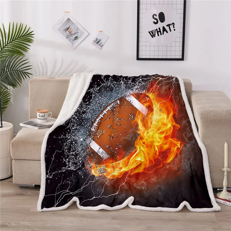 Флисовые Утяжеленные одеяла и помпоны с 3D принтом плюшевые фланелевые покрывала