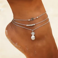 anklets for womens sandals 2021 trendy pineapple pendant ankle bracelet jewelry foot chain beach accessories