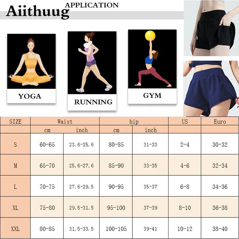 

Aiithuug Workout Running Shorts Women with Liner 2 In 1 Athletic Sports Shorts with 2 Pocket- 3 Inches Active Running Shorts