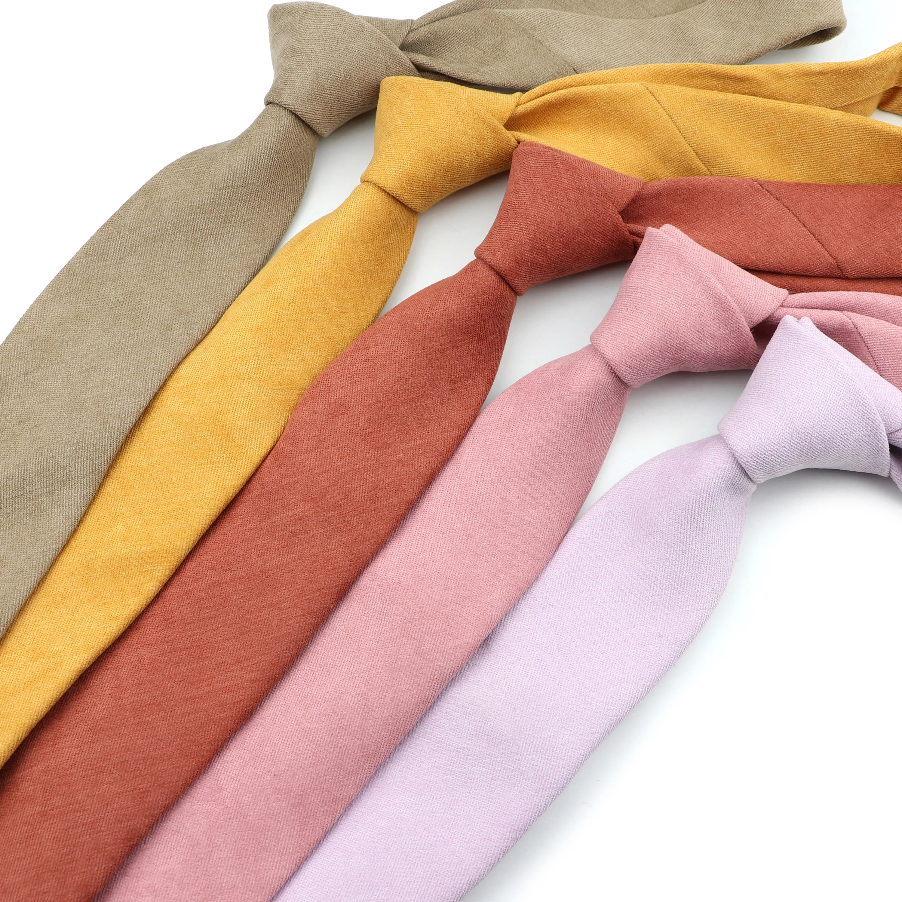 

Men's Solid Color Tie Soft Downy Suede Colorful Red Blue Gray Green 7cm Cotton Necktie For Formal Party Wedding Groom Nice Gift