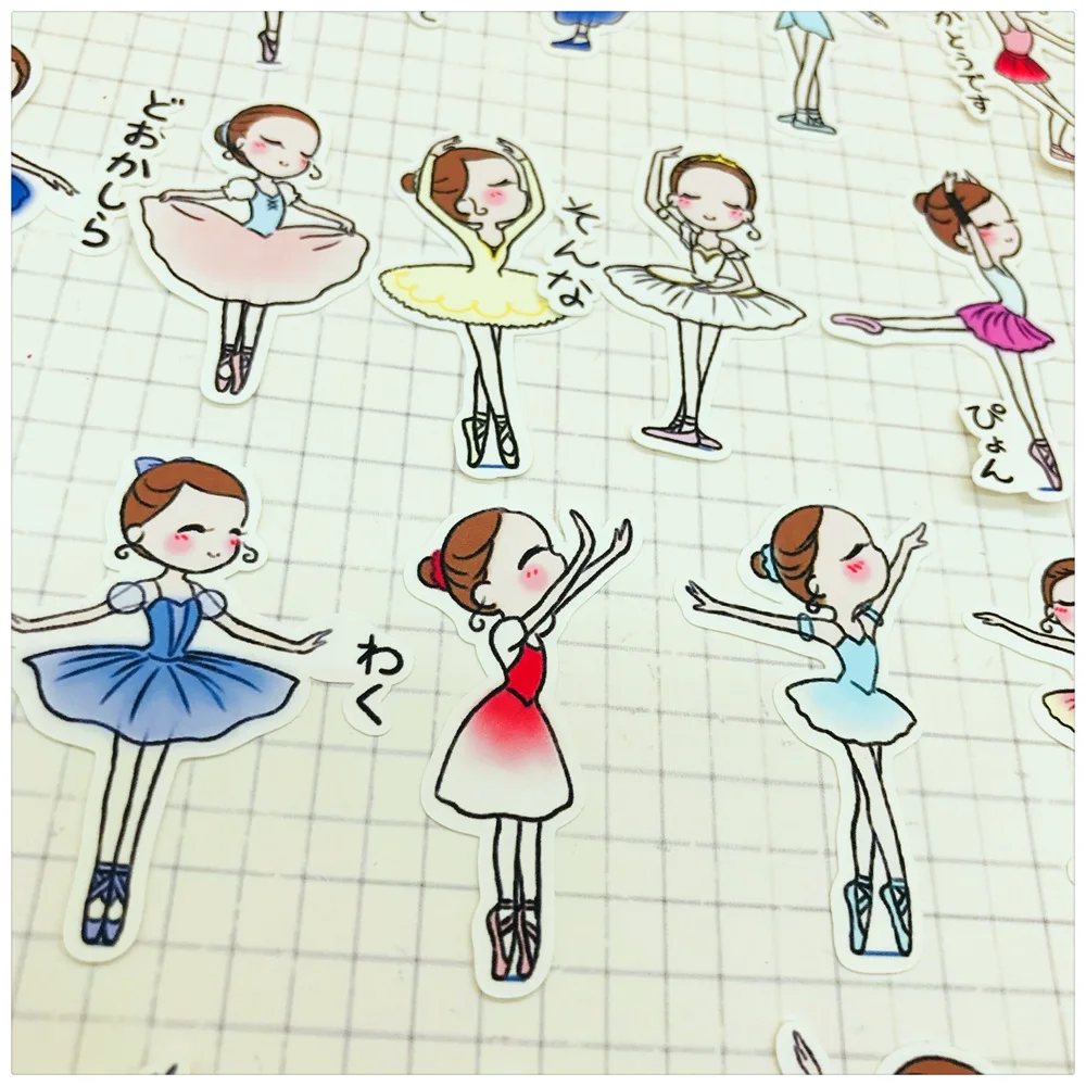 35 шт./упак. 2019 винтажные стикеры в виде балерины для маленькой девочки альбом