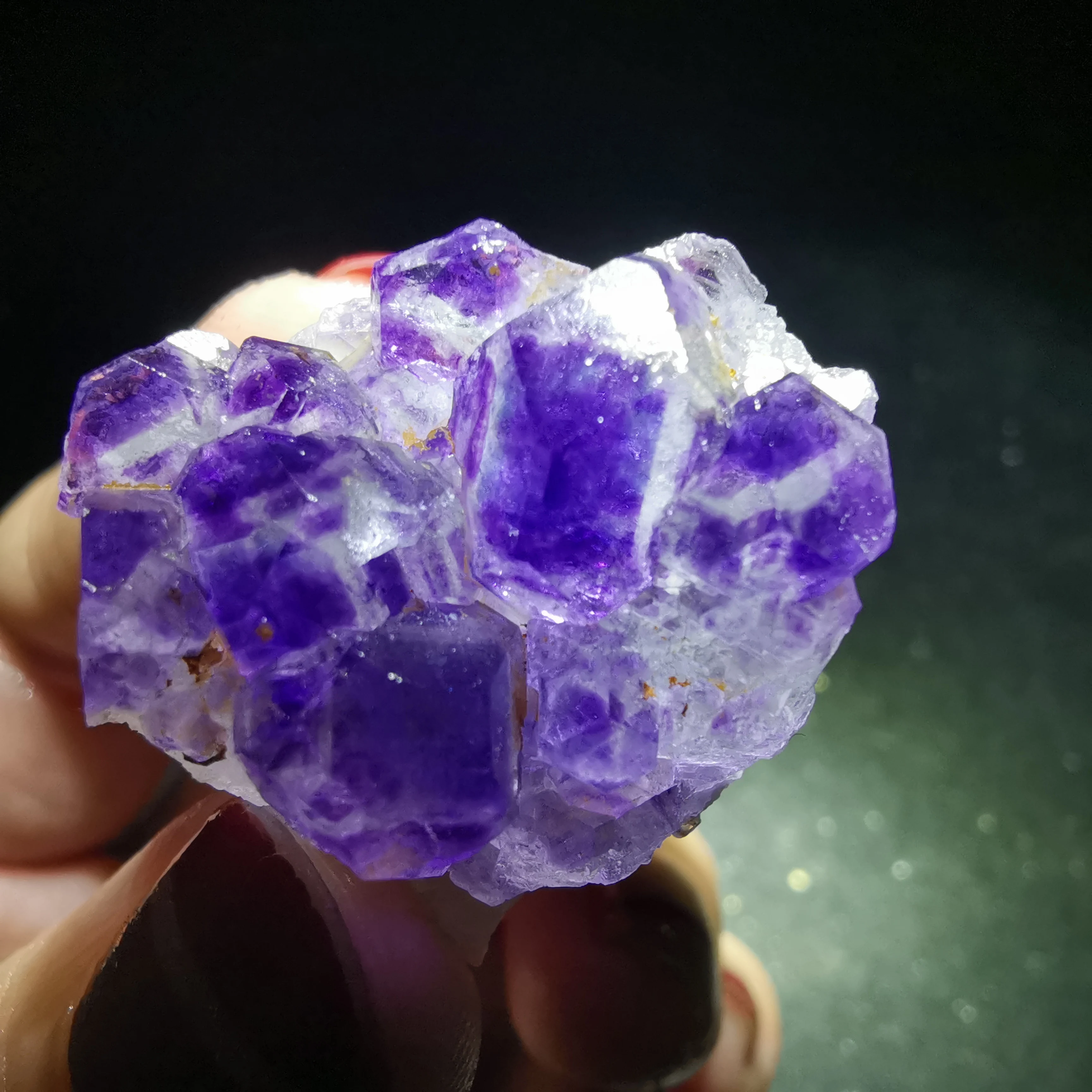 

16.2gNatural rare purple fluorite cluster mineral specimen stone and CRYSTAL HEALING CRYSTAL QUARTZ GEM