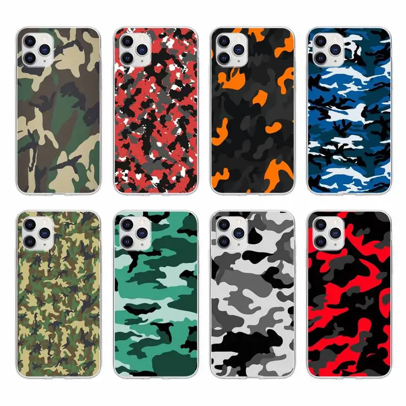 

Camouflage Pattern Camo Military Phone Case For Samsung A12 5G A71 4G A70 A52 A51 A40 A31 A21S A20 A50 A30 S Transparent Cover