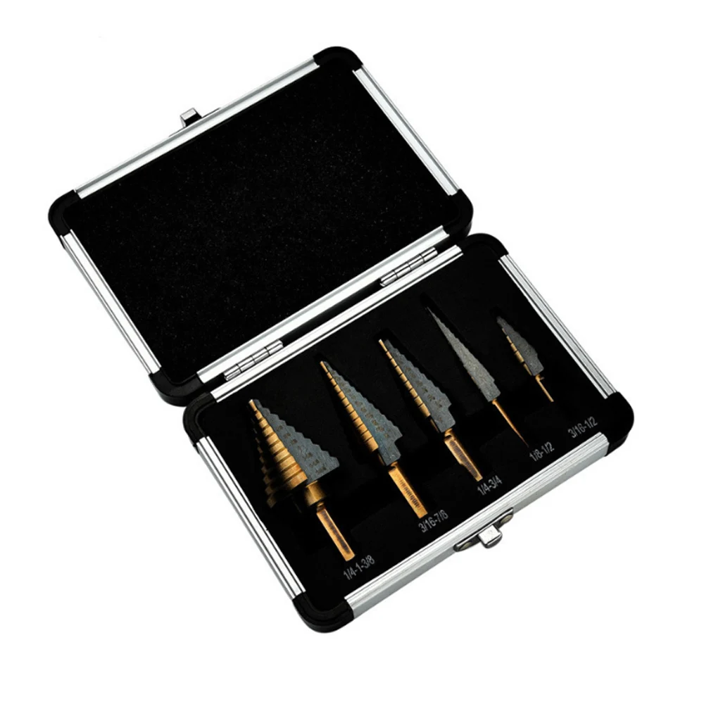 

Cobalt Multiple Hole 50 Sizes Step Drill Bit Set Tools Aluminum Case Metal Drilling Tools for Metal Wood Step Cone Drill