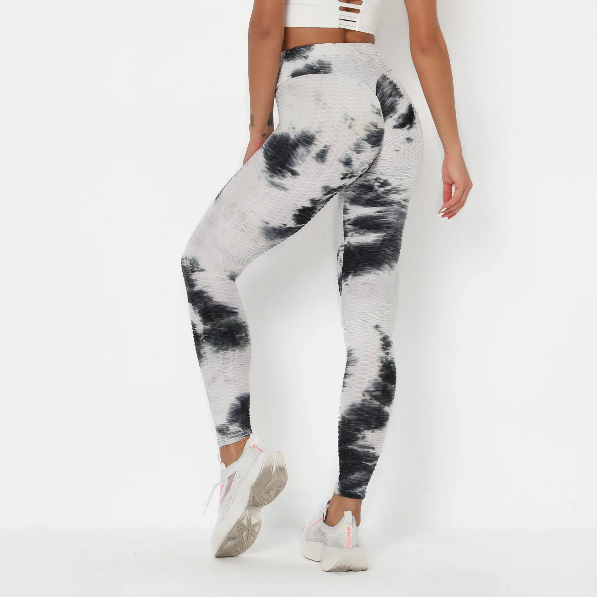 

Printed Scrunch Leggings Yoga Pants Sport Workout Women Fitness High Waist Honeycomb Tie Dye Leggings Tights Gym Clothing