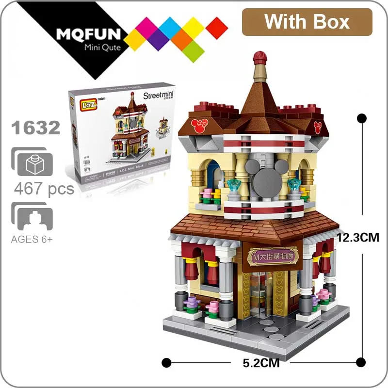 Конструктор LOZ Mini Street City 3d Строительные блоки дом мультяшный магазин модель