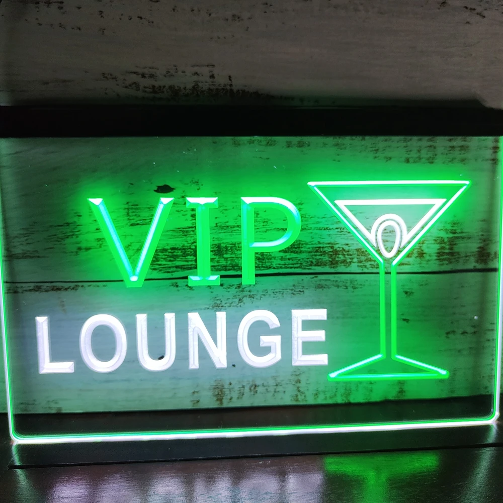 

SS035 VIP Lounge Cocktails Dual Color LED Neon Sign