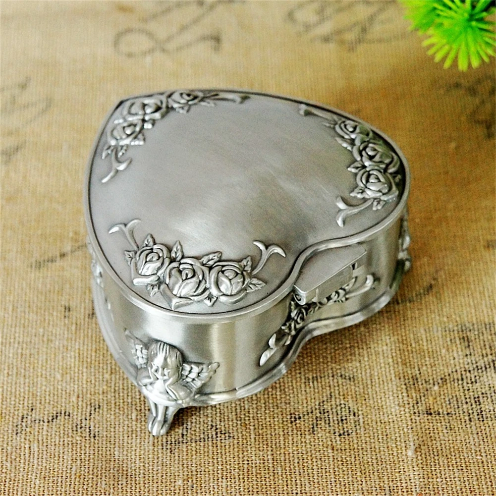 Изысканная шкатулка для драгоценностей в стиле ретро 2 форме сердца с