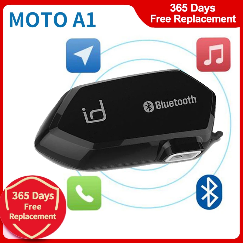Мотоциклетная гарнитура Moto A1 IPX6 водонепроницаемая с микрофоном Bluetooth шлемом