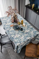 1pcs jacquard flower cotton tablecloth restaurant kitchen home party table cloth cover table mat