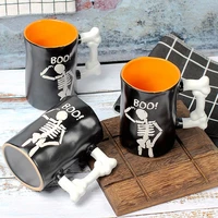 european creative skeleton mug bone handle breakfast coffee cup milk cup large capacity home student office