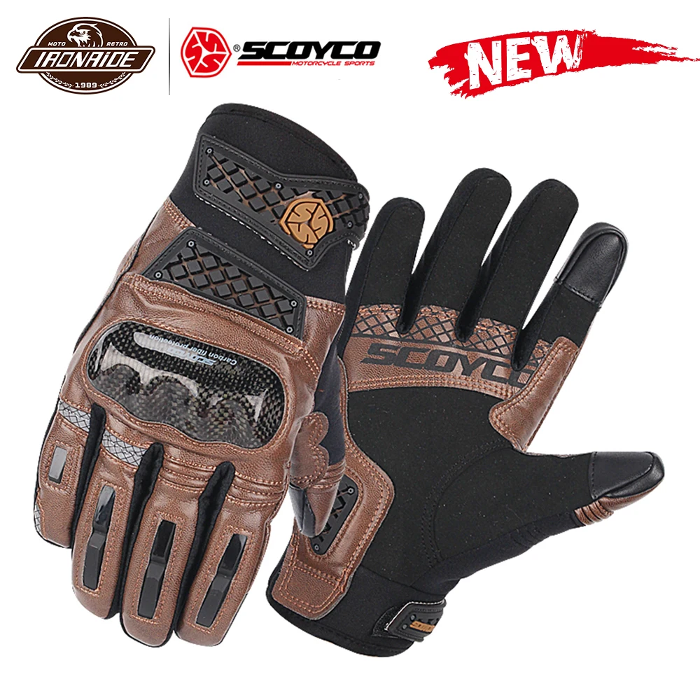 SCOYCO Мотоциклетные Перчатки Guantes Moto из углеродного волокна мото перчатки мужские