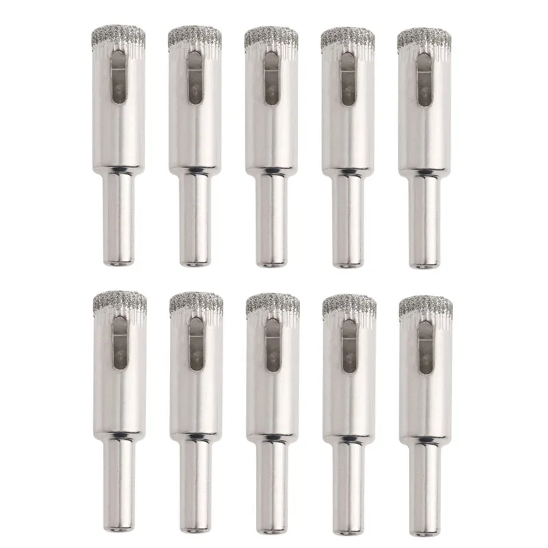 

10Pcs 12mm Diamond Coated Core Drill Bits Hole Saw Glass Tile Ceramic Marble New 2019