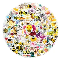 1050100pcs cute bee sticker toys for kids gift cartoon honey insect animal stickers to diy laptop phone fridge kettle bike