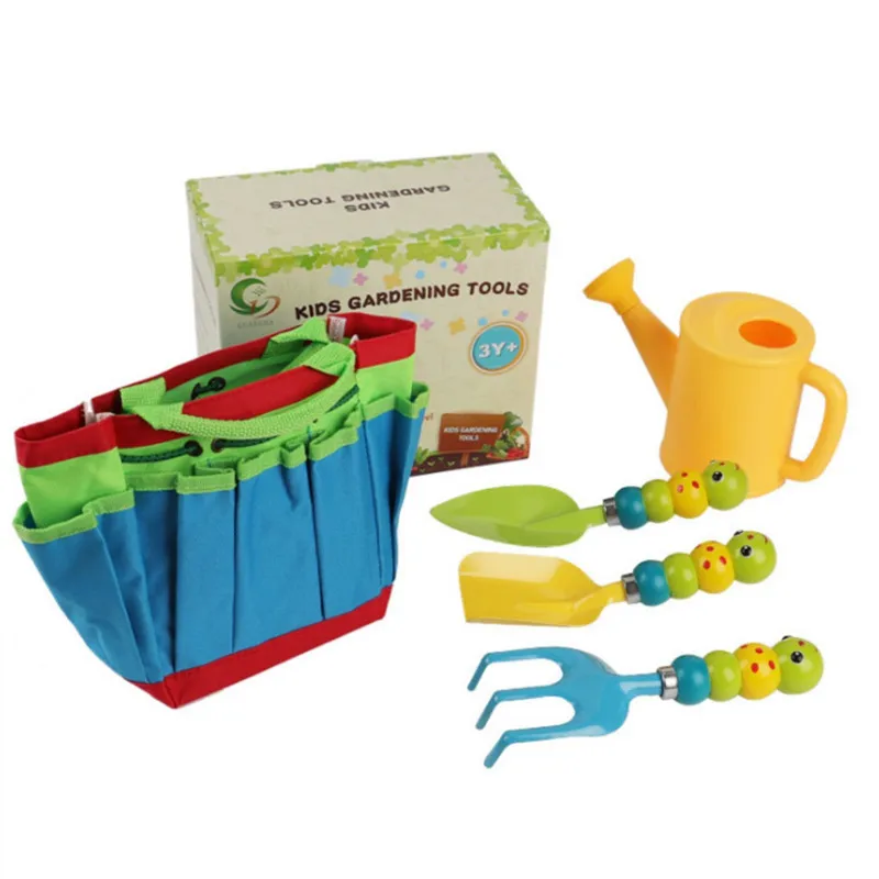Набор детских садовых инструментов для посадки уличные садовые игрушки с сумкой