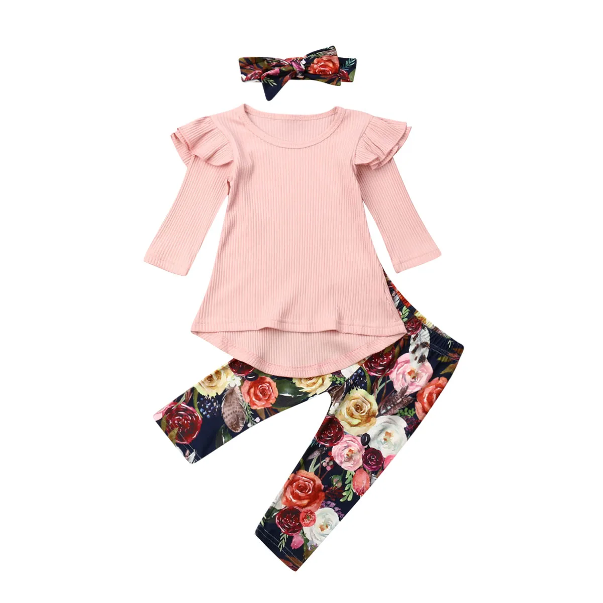 Одежда для маленьких девочек одежда из 3 предметов платье с длинными рукавами и