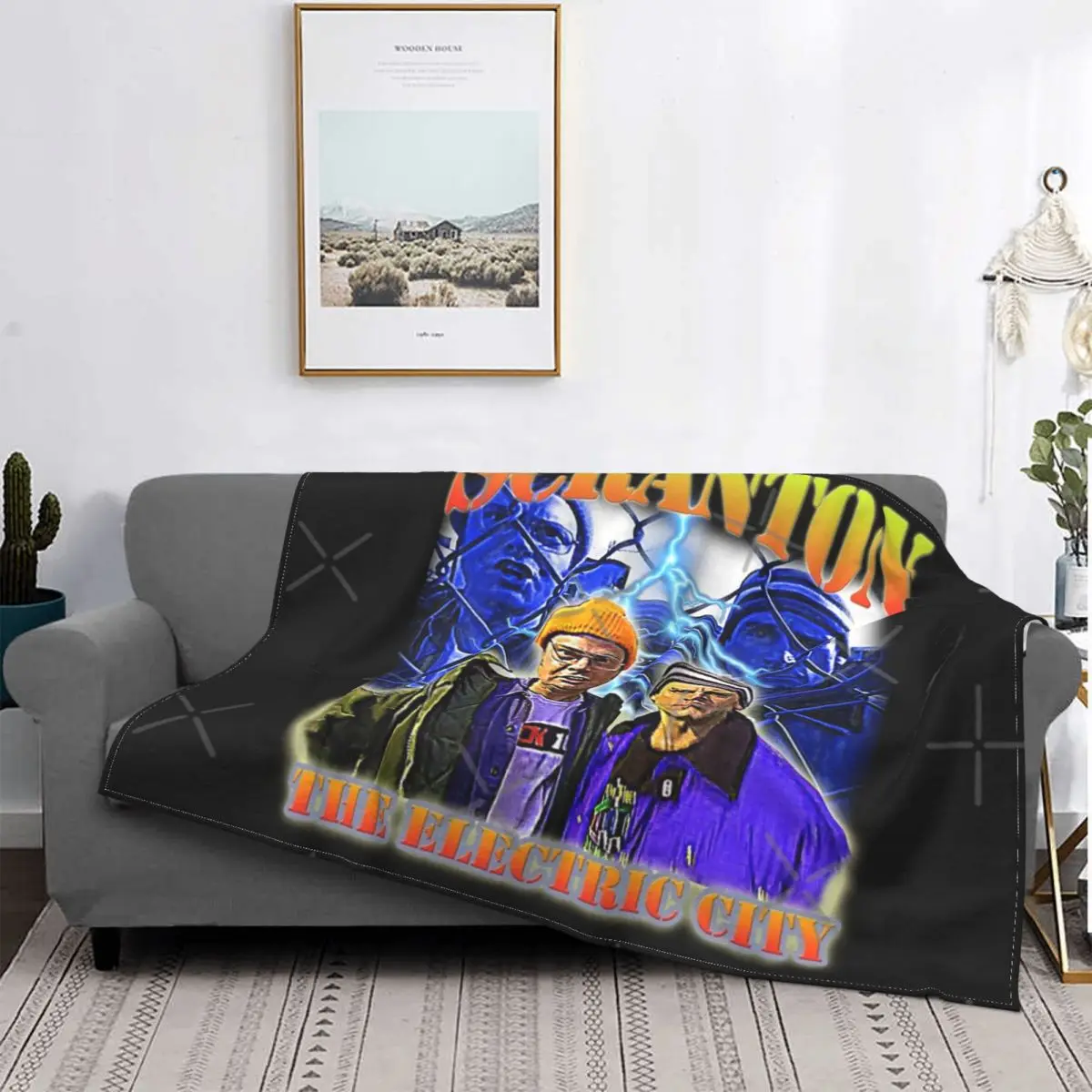 

Scranton The Electric City Blanket Bedspread Bed Plaid Cover Anime Plaid Hoodie Blanket Bedding And Covers