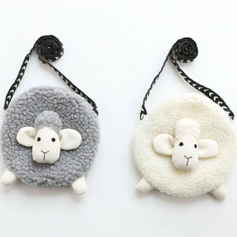 

2019 Cute Lovely Sheep Faux Baby Girls Kids Mini Crossbody Bag Purse Bowknot Messenger Bags Stylish Shoulder Bag Cube Handbag