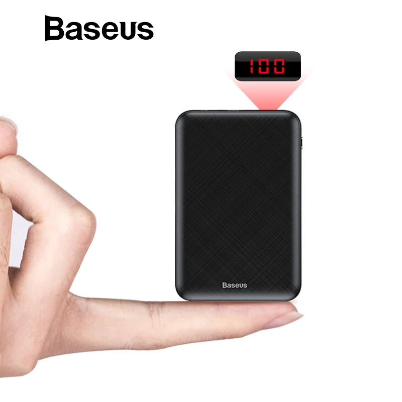 Baseus мини 10000 мАч Внешний аккумулятор USB C PD повербанк lcd 10000 мАч Внешний аккумулятор для iPhone Xiaomi портативное Внешнее зарядное устройство