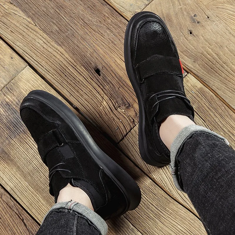

Fashion men's shoes High Quality suede leather Casual Shoes Korean version lace up Breathable Sneakers Wear-resistant shoes a4