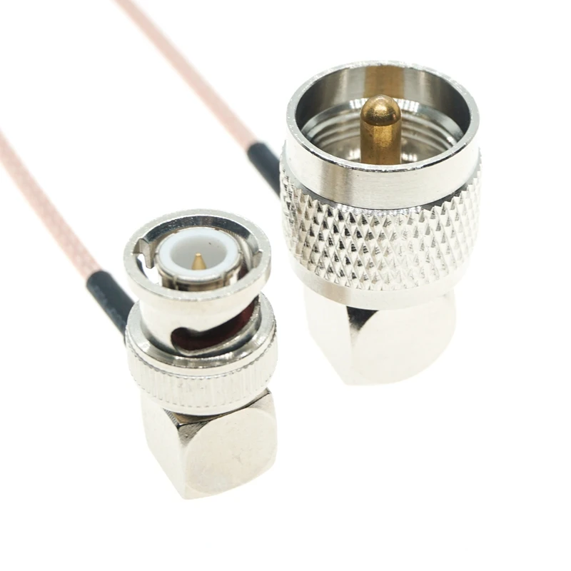 Удлинительный кабель UHF Male PL259 с прямым углом к гнезду BNC коаксиальный