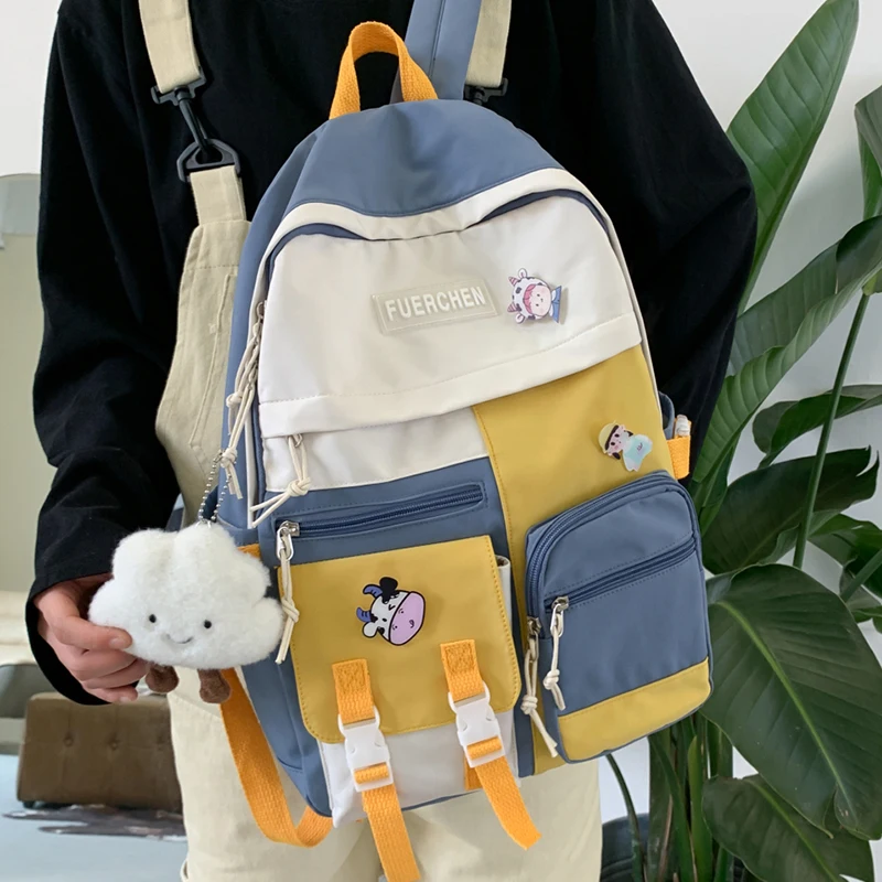 

Милый нейлоновый женский рюкзак в стиле Харадзюку, модная Водонепроницаемая дорожная сумка для женщин, милые женские сумки для книг