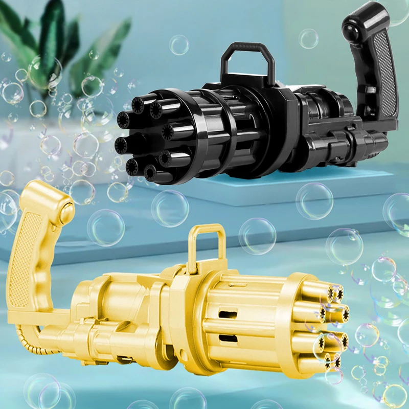 

2 in 1 Electric Automatic Gatling Bubble Gun Toys for Kids Soap Water Bubble Machine Outdoor Wedding Bubble Children Gift Toys