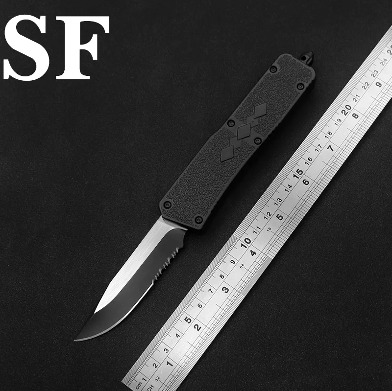 SF OTF уличный складной нож S / E D2 лезвие алюминиевая ручка молния кемпинг выживание