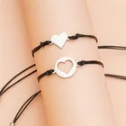 Пара 2 шт. браслет, модное кольцо из нержавеющей стали, браслет с кулоном сердце ювелирные изделия для мам и дочек браслет подарки