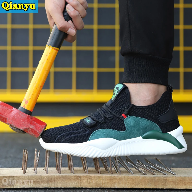 

2021 New Sneakers MenBreathable Men Safety Shoes Steel Toe Non-Slip Work Boots Indestructible Shoes Puncture-Proof Work