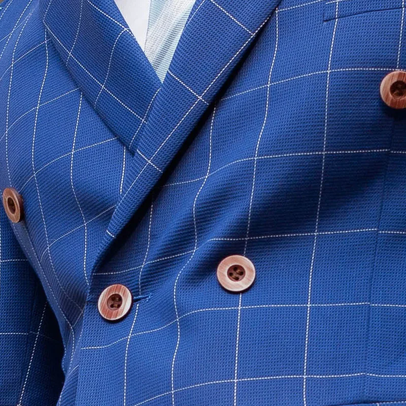 Мужской однобортный Свадебный комплект роскошный из двух предметов в клетку