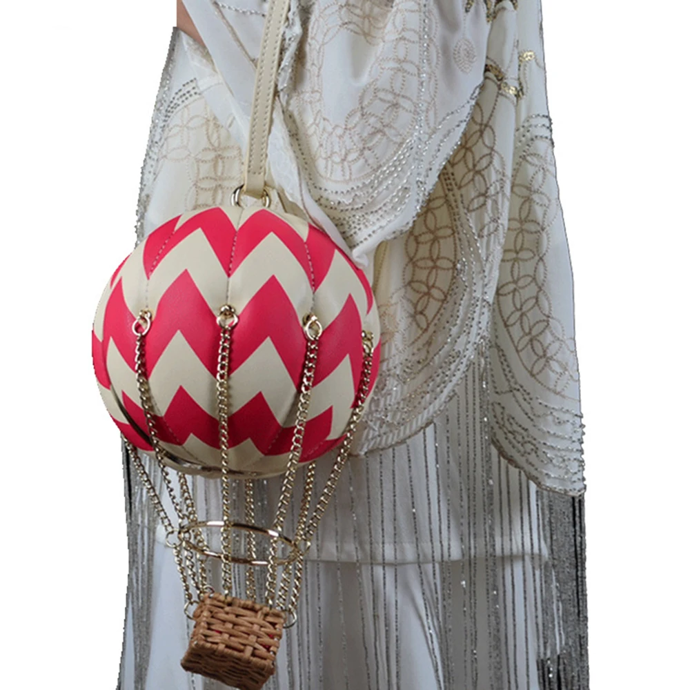 

Funny Handbags For Women 2021 Hot Balloon Shapes Bags Ladies Fashion Brand Shoulder Purses Female Striped Design Crossbody Totes