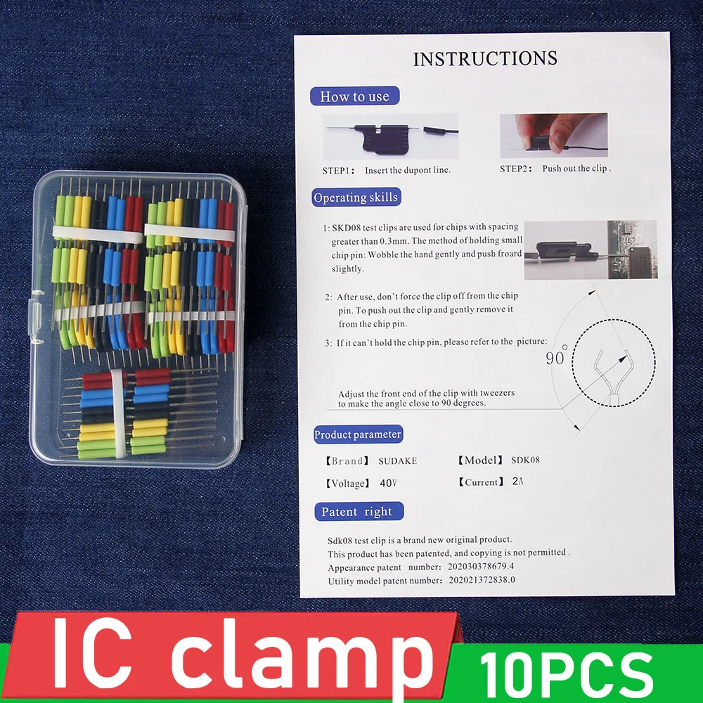 10pcs/set Universal Chip micro IC clamp SOP SOIC TSOP MSOP SSOP SMD Test Clip Socket Adpter Programmer for logic analyzer | Инструменты