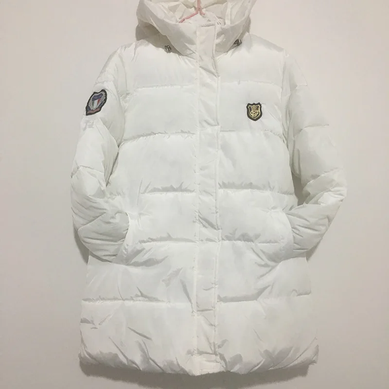 White Voobuyla, Женское зимнее теплое пальто с капюшоном размера плюс 3XL, куртка с хлопковой подкладкой, женские утепленные парки, Женская Стеганая куртка - Цвет: White