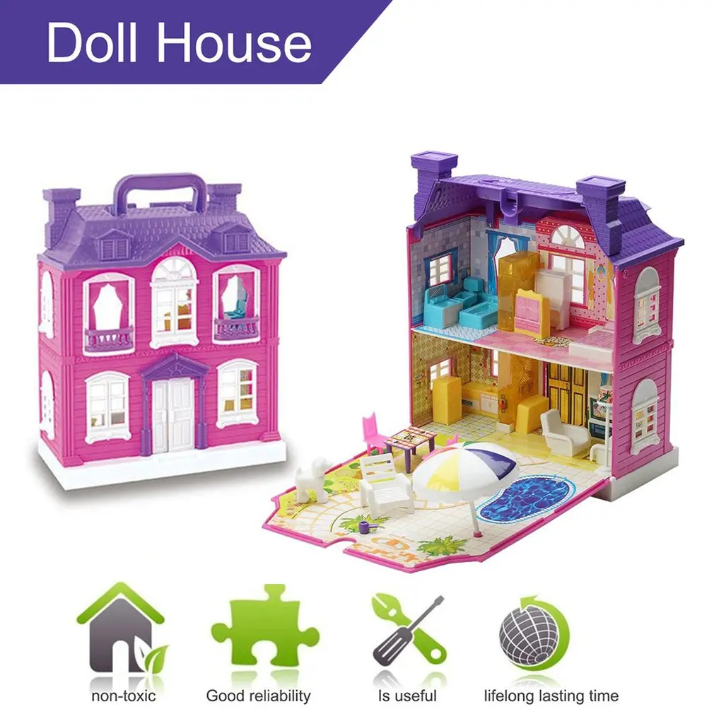 DIY Кукольный дом с миниатюрная мебель дом роскошное моделирование кукольный домик сборка игрушек для детей подарки на день рождения