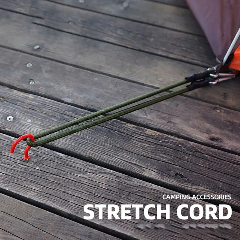 

Outdoor carabiner elastic rope elastic band tent lanyard 8mm camping clothesline luggage binding rope packing strap