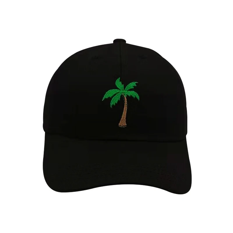 Coconut tree black Папа шляпа прекрасный Ежик вышивка бейсболка женская летняя Snapback Мужская кепка s унисекс эксклюзивный выпуск хип-хоп шапки - Цвет: Coconut tree black