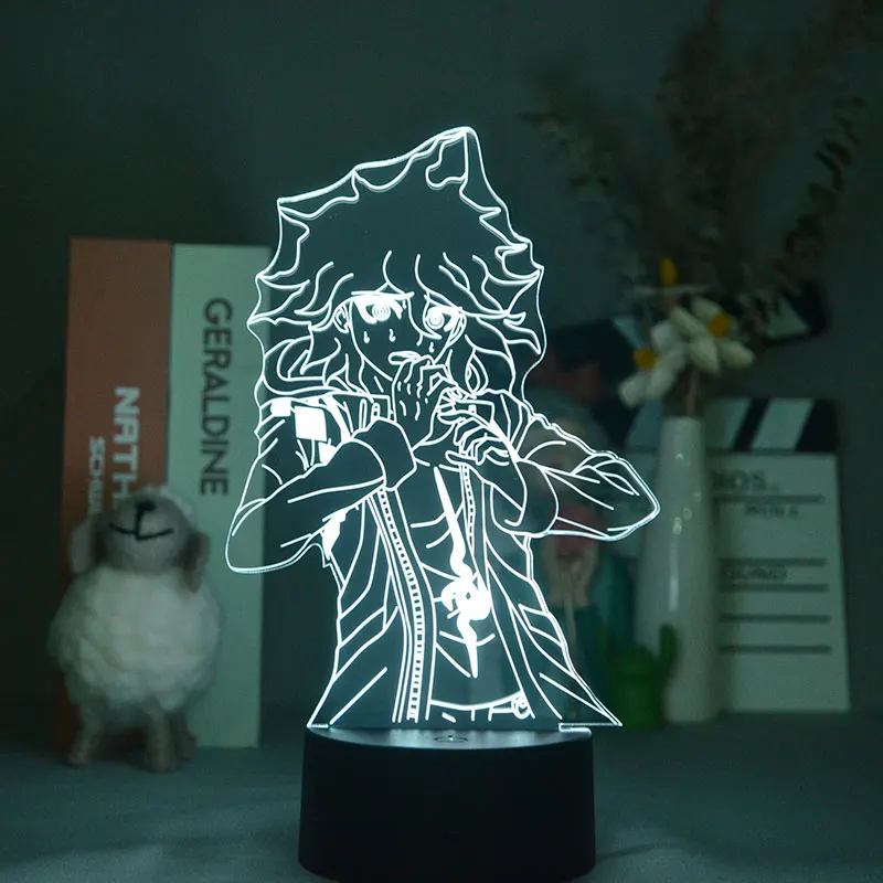 

Аниме 3D лампы прикроватный акриловый ночник Danganronpa V3 Nagito Komaeda Декор детской комнаты подростковый подарок на день рождения Bluetooth база