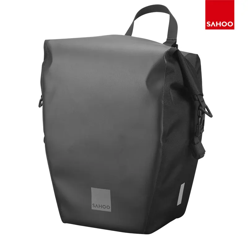 

Sahoo 1PC Water Proof 10L 20L Roll-top Bicycle Luggage Carrier Bag Rear Rack Trunk Pannier Light Reflective W/ Shoulder Strap