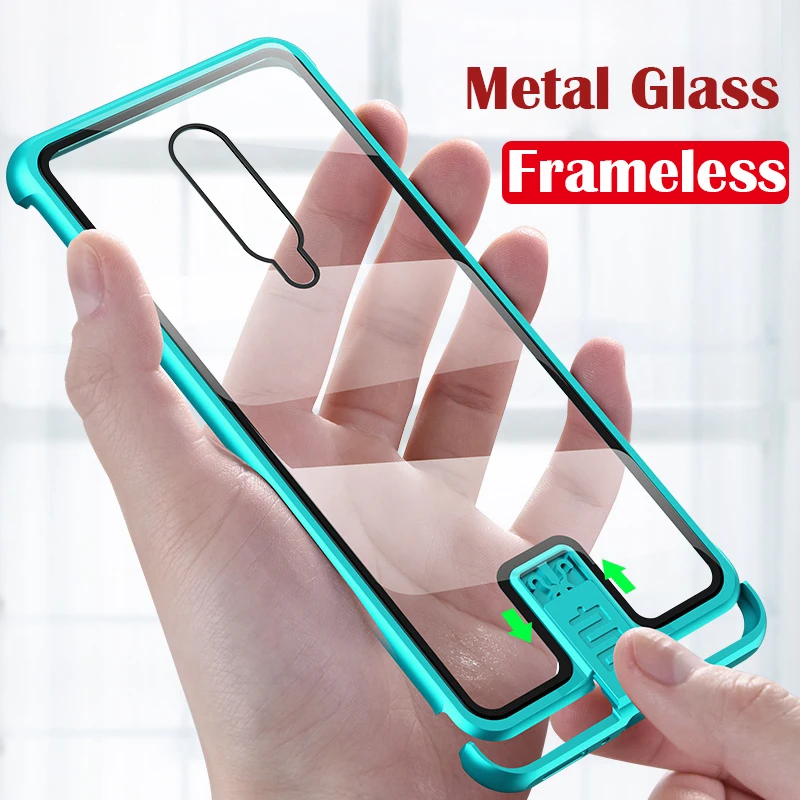 Роскошное Безрамное алюминиевое чехол бампер для телефона Oneplus 7 Pro металлическая