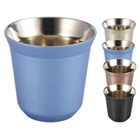 85ml reusable stainless steel double wall coffee cup beer mug tea cups home kitchen drinkware