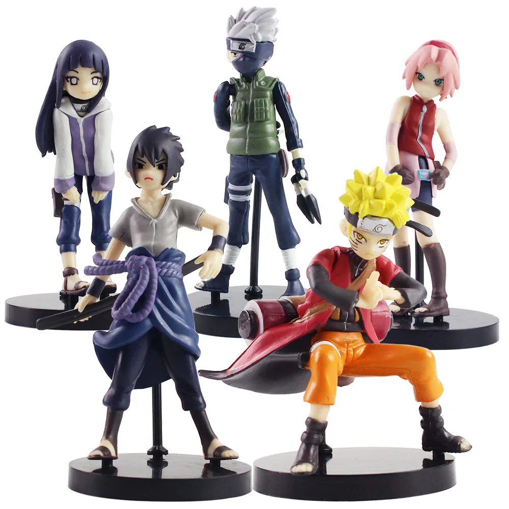 7-10cm 5pcs/set Naruto Shippuden Kakashi Sasuke Sakura Anime PVC Action Figure Collection Mini Model Toys Gifts Brinquedos | Игрушки и